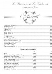 Menu Les Embruns - Les apéritifs 