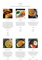 Menu By Thaï - Les plats