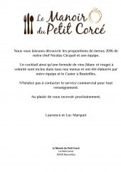 Menu Manoir du Petit Corcé - Carte et menu Manoir du Petit Corcé Nouvoitou