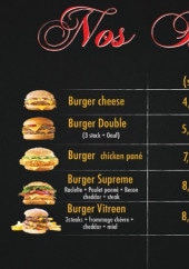 Menu Vitré FastFood - Les burgers