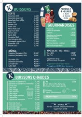 Menu Knop - Les boissons