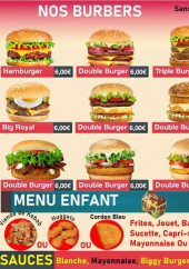 Menu Azad Kebab - Les burgers, paninis, ...