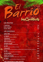 Menu El Barrio - Les cocktails