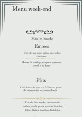 Menu Le César - Le menu