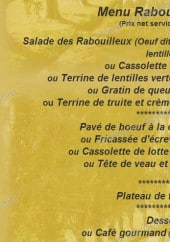 Menu Auberge des Rabouilleux - Menu rabouilleux 