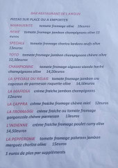 Menu Le Relais de l'Anglin - Les pizzas