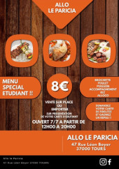 Menu Allo Le Paricia - Menu étudiant