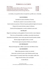 Menu Clarion Hôtel Château Belmont - Les formules