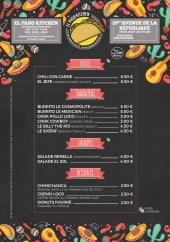 Menu El Paso Kitchen - Plats, sandwiches, salades,...