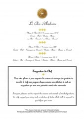 Menu Le Clos d'amboise - Menus