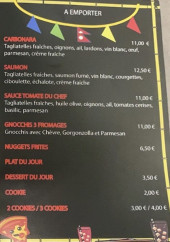 Menu Cookie Pizza - carte des pizzas