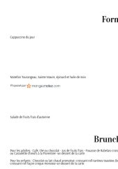 Menu Isiris - La formule et brunch