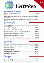 Menu Au dragon d'Or Chez Thuy - Les entrées