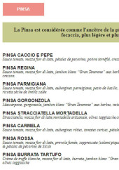 Menu Come Va Gare - Les pizzas