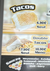 Menu L'Orient Express - Les tacos