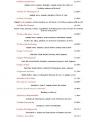 Menu Le Bistrot Savoyard - La carte