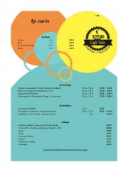 Menu Le Café-Vélo - Les alcools, vins et plats