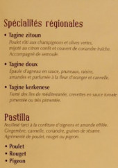 Menu Le Riad - Les spécialités