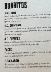 Menu Los Pueblos - Burritos