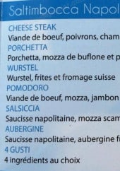 Menu Pizzeria Bombolone - Les sandwiches