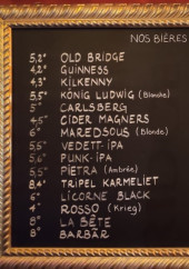 Menu The Old Bridge - Les bières