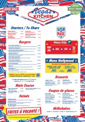 Menu Vegas Kitchen - Les burgers, menu kids, …