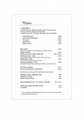Menu La Table de la Fontaine - Le menu