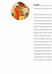Menu Le cachepiou - Les plats