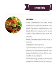 Menu Le cachepiou - Les entrées