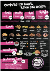 Menu Crispy Tasty - Les tacos