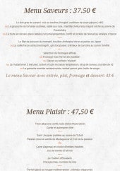 Menu La Tivollière -  Menu saveurs et plaisirs 