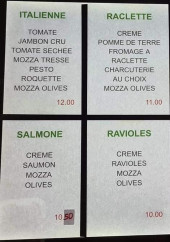 Menu Pizze & pasta - Pizzas
