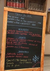 Menu Bar de l'Hotel de Ville - Exemple de menu