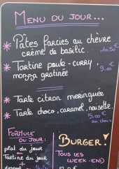 Menu Le temps d'une tartine - Un exemple de menu du jour
