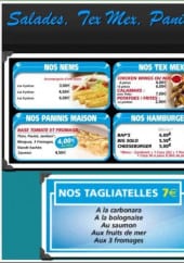 Menu Solo Pizza - les salades, tex mex, paninis, hamburgers et pâtes