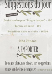 Menu Terra Nostra - Les suggestions du jour