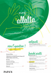 Menu Papa's Kitchen - Les antipasti, freshi piatti, ...