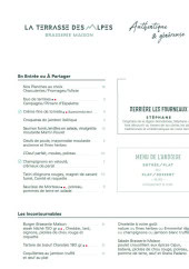 Menu La Terrasse des Alpes - Les entrées ou à partager, incontournables et menu de l&amp;#039;ardoise