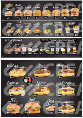 Menu Tacos corner - les burgers et sandwiches