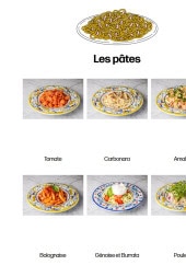 Menu Italian Trattoria - Les pâtes