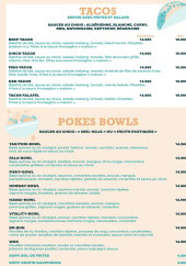 Menu O Campus - Les tacos et pokés bowls