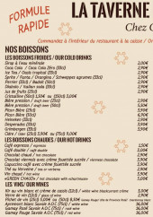 Menu La taverne du Gaulois - Les boissons et formules