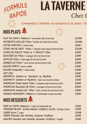 Menu La taverne du Gaulois - Les plats, pizzas et desserts