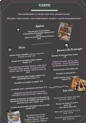 Menu Café de la Gardette - La carte