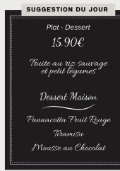 Menu La Citadelle - Un exemple de suggestion du jour