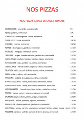 Menu Pizza Chenillarde - Les pizzas base tomate