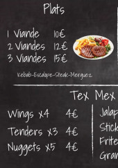 Menu Top Tacos - Les plats, salades, tex mex...