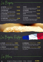 Menu Le Vallon Gourmand - Les burgers