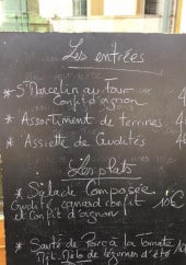 Menu Les Instan'Tanneries - Exemple de menu