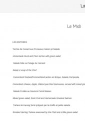 Menu Le Chalet - La carte midi, entrée